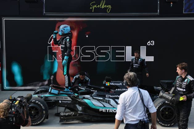 F1 Austrian Grand Prix 2026 George Russell of Mercedes after the Formula 1 Austrian Grand Prix at Red Bull Ring in Spielberg, Austria on June 28, 2026. Spielberg Austria  Copyright: xJakubxPorzyckix originalFilename:porzycki-f1austri260628_nphvM.jpg