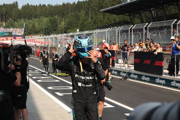 28.06.2026, Red Bull Ring, Spielberg, Formel 1 Großer Preis von Österreich 2026 , im Bild Sieger George Russell (GBR), Mercedes-AMG Petronas Formula One Team (Photo by Alessandro Martellotta Hasan Bratic DeFodi Images) - *** June 28, 2026, Red Bull Ring, Spielberg, 2026 Formula 1 Austrian Grand Prix; pictured: winner George Russell (GBR), Mercedes AMG Petronas Formula One Team. Photo by Alessandro Martellotta, Hasan Bratic, DeFodi Images