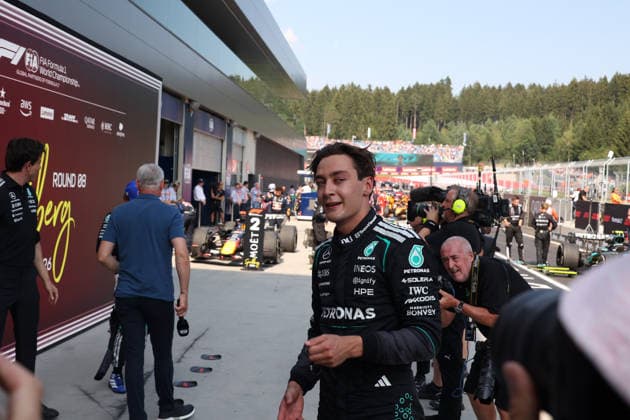 28.06.2026, Red Bull Ring, Spielberg, Formel 1 Großer Preis von Österreich 2026 , im Bild Sieger George Russell (GBR), Mercedes-AMG Petronas Formula One Team (Photo by Alessandro Martellotta Hasan Bratic DeFodi Images) - *** June 28, 2026, Red Bull Ring, Spielberg, 2026 Formula 1 Austrian Grand Prix; pictured: winner George Russell (GBR), Mercedes AMG Petronas Formula One Team. Photo by Alessandro Martellotta, Hasan Bratic, DeFodi Images