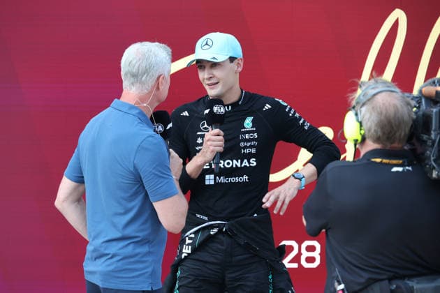 28.06.2026, Red Bull Ring, Spielberg, Formel 1 Großer Preis von Österreich 2026 , im Bild Sieger George Russell (GBR), Mercedes-AMG Petronas Formula One Team (Photo by Alessandro Martellotta Hasan Bratic DeFodi Images) - *** June 28, 2026, Red Bull Ring, Spielberg, 2026 Formula 1 Austrian Grand Prix; pictured: winner George Russell (GBR), Mercedes AMG Petronas Formula One Team. Photo by Alessandro Martellotta, Hasan Bratic, DeFodi Images