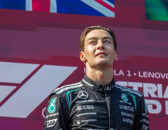 MOTORSPORTS, FORMULA 1 - GP of Austria 2026 SPIELBERG,AUSTRIA,28.JUN.26 - MOTORSPORTS, FORMULA 1 - Grand Prix of Austria, Red Bull Ring, Porsche Mobil 1 Supercup. Image shows George Russell (GBR Mercedes).  GEPAxpictures xGabrielxLopez