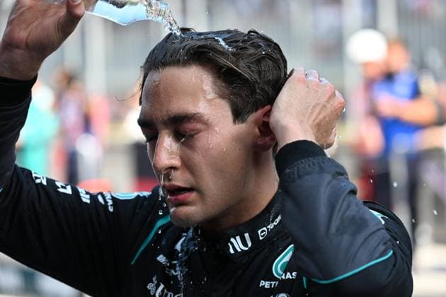George Russell 63, Mercedes-AMG Petronas F1 Team, Siegerehrung,Rennen, Grosser Preis von Oesterreich, Motorsport, Herren, Formel 1, 28.06.2026 Spielberg Steiermark Austria *** George Russell 63, Mercedes AMG Petronas F1 Team, Podium Ceremony, Race, Austrian Grand Prix, Motorsports, Men, Formula 1, June 28, 2026, Spielberg, Styria, Austria Copyright: xkolbert-press MartinxWdziecznyx