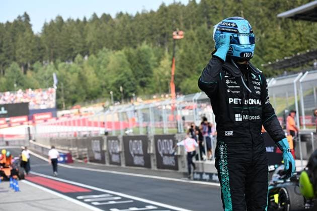 George Russell 63, Mercedes-AMG Petronas F1 Team, Siegerehrung,Rennen, Grosser Preis von Oesterreich, Motorsport, Herren, Formel 1, 28.06.2026 Spielberg Steiermark Austria *** George Russell 63, Mercedes AMG Petronas F1 Team, Podium Ceremony, Race, Austrian Grand Prix, Motorsports, Men, Formula 1, June 28, 2026, Spielberg, Styria, Austria Copyright: xkolbert-press MartinxWdziecznyx