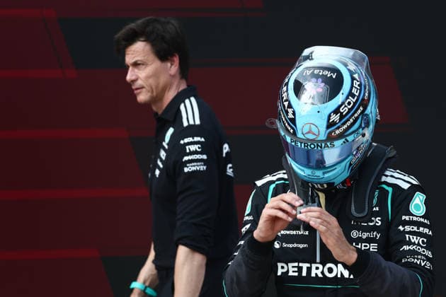 F1 Austrian Grand Prix 2026 Toto Wolff and George Russell of Mercedes after the Formula 1 Austrian Grand Prix at Red Bull Ring in Spielberg, Austria on June 28, 2026. Spielberg Austria  Copyright: xJakubxPorzyckix originalFilename:porzycki-f1austri260628_npunE.jpg