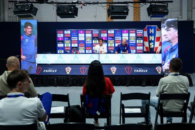 Croatia press conference, PK, Pressekonferenz - FIFA World Cup, WM, Weltmeisterschaft, Fussball 2026 Head Coach of Croatia Zlatko Dalic speaks on a press conference of Croatian national football team at training centre at Episcopal High School on June 28, 2026 in Alexandria, Virginia.  IgorxKralj PIXSELL