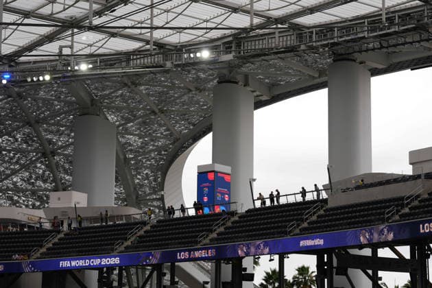 RECORD DATE NOT STATED 28th June 2026; SoFi Stadium, Los Angeles, California, United States of America; FIFA World Cup, WM, Weltmeisterschaft, Fussball Football, South Africa versus Canada; fans arrive at SoFi Stadium AlecxBrown