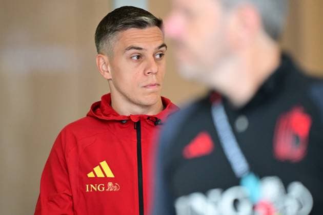 Belgium s Leandro Trossard pictured during a training session of Belgian national soccer team Red Devils, on Sunday 28 June 2026 in their base camp, home of the Seattle Sounders, Renton, Seattle, USA. The Rode Duivels - Diables Rouges qualified for the knockout stage of the 2026 FIFA World Cup, WM, Weltmeisterschaft, Fussball where they ll meet Senegal in the round of 32 on July 1st. DIRKxWAEM  x179749570x