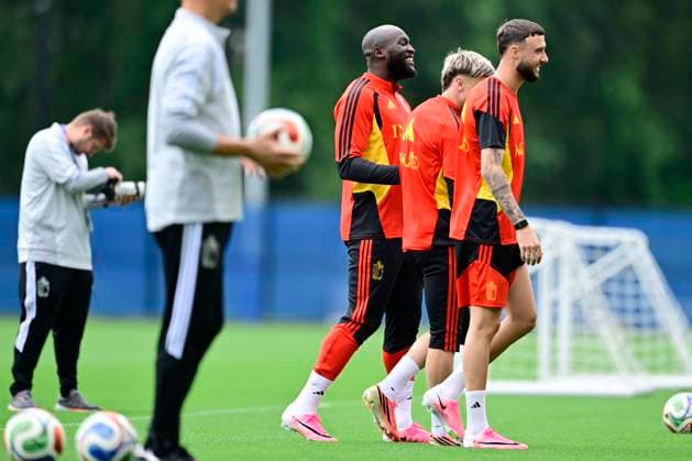 Belgian national football team - FIFA World Cup, WM, Weltmeisterschaft, Fussball 2026 - media activities 28 06 2026 RENTON, UNITED STATES OF AMERICA - JUNE 28 : Lukaku Romelu forward of Belgium and Debast Zeno defender of Belgium pictured during a training session of the Belgian national football team during the FIFA World Cup 2026 on June 28, 2026 in Renton, United States of America, 28 06 2026 Renton United States of America  Copyright: xJanxDexMeuleneirx