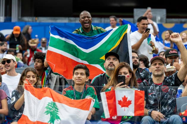 June 28, 2026, Los Angeles, California, USA: Fans are seen before the FIFA World Cup, WM, Weltmeisterschaft, Fussball Round of 32 soccer match between Canada and South Africa in Inglewood, Calif., Sunday, June 28, 2026. World Cup 2026: Canada Vs South Africa  - ZUMAc68_ 20260628_zaf_c68_012 Copyright: xRingoxChiux