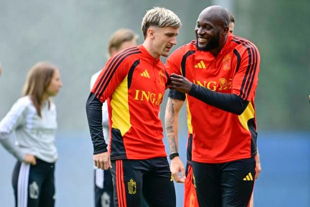 Belgian national football team - FIFA World Cup, WM, Weltmeisterschaft, Fussball 2026 - media activities 28 06 2026 RENTON, UNITED STATES OF AMERICA - JUNE 28 : Lukaku Romelu forward of Belgium and Saelemaekers Alexis midfielder of Belgium pictured during a training session of the Belgian national football team during the FIFA World Cup 2026 on June 28, 2026 in Renton, United States of America, 28 06 2026 Renton United States of America  Copyright: xJanxDexMeuleneirx