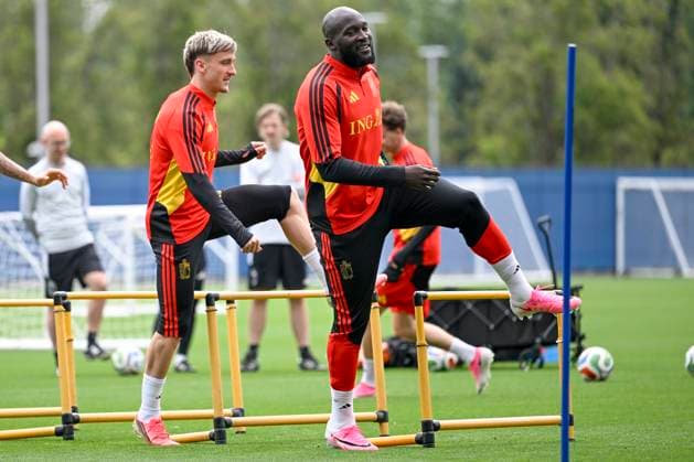 Belgian national football team - FIFA World Cup, WM, Weltmeisterschaft, Fussball 2026 - media activities 28 06 2026 RENTON, UNITED STATES OF AMERICA - JUNE 28 : Lukaku Romelu forward of Belgium and Saelemaekers Alexis midfielder of Belgium pictured during a training session of the Belgian national football team during the FIFA World Cup 2026 on June 28, 2026 in Renton, United States of America, 28 06 2026 Renton United States of America  Copyright: xNicoxVereeckenx