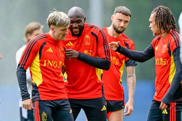 Belgian national football team - FIFA World Cup, WM, Weltmeisterschaft, Fussball 2026 - media activities 28 06 2026 RENTON, UNITED STATES OF AMERICA - JUNE 28 : Lukaku Romelu forward of Belgium and Saelemaekers Alexis midfielder of Belgium pictured during a training session of the Belgian national football team during the FIFA World Cup 2026 on June 28, 2026 in Renton, United States of America, 28 06 2026 Renton United States of America  Copyright: xJanxDexMeuleneirx
