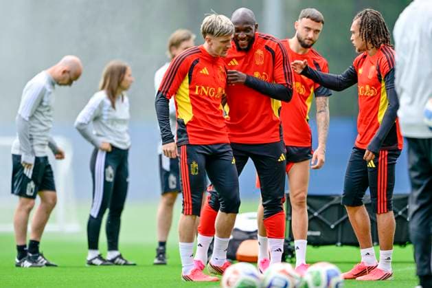 Belgian national football team - FIFA World Cup, WM, Weltmeisterschaft, Fussball 2026 - media activities 28 06 2026 RENTON, UNITED STATES OF AMERICA - JUNE 28 : Lukaku Romelu forward of Belgium and Saelemaekers Alexis midfielder of Belgium pictured during a training session of the Belgian national football team during the FIFA World Cup 2026 on June 28, 2026 in Renton, United States of America, 28 06 2026 Renton United States of America  Copyright: xJanxDexMeuleneirx
