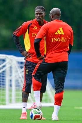 Belgian national football team - FIFA World Cup, WM, Weltmeisterschaft, Fussball 2026 - media activities 28 06 2026 RENTON, UNITED STATES OF AMERICA - JUNE 28 : Onana Amadou midfielder of Belgium and Lukaku Romelu forward of Belgium pictured during a training session of the Belgian national football team during the FIFA World Cup 2026 on June 28, 2026 in Renton, United States of America, 28 06 2026 Renton United States of America  Copyright: xJanxDexMeuleneirx