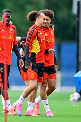 Belgian national football team - FIFA World Cup, WM, Weltmeisterschaft, Fussball 2026 - media activities 28 06 2026 RENTON, UNITED STATES OF AMERICA - JUNE 28 : Theate Arthur defender of Belgium and Witsel Axel midfielder of Belgium pictured during a training session of the Belgian national football team during the FIFA World Cup 2026 on June 28, 2026 in Renton, United States of America, 28 06 2026 Renton United States of America  Copyright: xJanxDexMeuleneirx