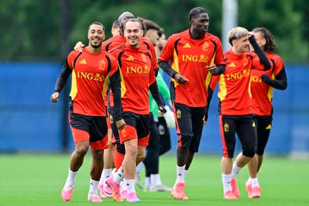 Belgian national football team - FIFA World Cup, WM, Weltmeisterschaft, Fussball 2026 - media activities 28 06 2026 RENTON, UNITED STATES OF AMERICA - JUNE 28 : Tielemans Youri midfielder of Belgium and Theate Arthur defender of Belgium pictured during a training session of the Belgian national football team during the FIFA World Cup 2026 on June 28, 2026 in Renton, United States of America, 28 06 2026 Renton United States of America  Copyright: xJanxDexMeuleneirx