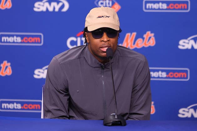 MLB, Baseball Herren, USA New York Mets Press Conferences New York Knicks forward OG Anunoby speaks to the media in the Shannon Forde press conference, PK, Pressekonferenz Room before the baseball game against the Philadelphia Phillies at Citi Field in Corona, New York, on June 28, 2026. Flushing United States  Copyright: xGordonxDonovanx originalFilename:donovan-mlbphila260628_npX1u.jpg