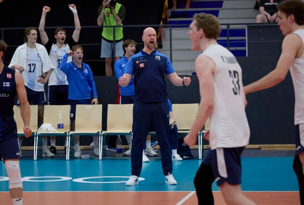 DENMARK Volleyball, men s semifinal, European League: Denmark - Finland Here is the Finnish Head Coach Oll Kunnari. The Danish volleyball men lose 1-3 in sets to Finland. Denmark faces Finland in the men s volleyball semifinal in the European League at Odense Sports Park, Sunday, June 28, 2026. (Photo: Robert Wengler Ritzau Scanpix) , Odense Denmark *** DENMARK Men’s Volleyball Semifinal, European League: Denmark vs. Finland. Here is Finland’s head coach, Oll Kunnari. The Danish men’s volleyball team lost 1–3 in sets to Finland. Denmark faces Finland in the men’s volleyball semifinal of the European League at Odense Sports Park on Sunday, June 28, 2026. Photo by Robert Wengler, Ritzau Scanpix, Odense, Denmark  Copyright: fotojournalistxRobertxWenglerxx+x45x20430656x-xrobert@wengler.dkx-xwww.wengler.dk RobertxWenglerx spdk20260628-205205-L