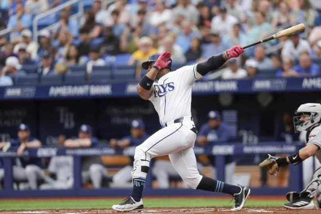 June 28, 2026, St. Petersburg, Florida, USA: Tampa Bay Rays designated hitter Yandy DoÂ­az (2) hits a single in the first inning against the Arizona Diamondbacks on Sunday, June 28, 2026 in St. Petersburg. Florida News - June 28, 2026  - ZUMAs70_ 0860238137st Copyright: xLuisxSantanax