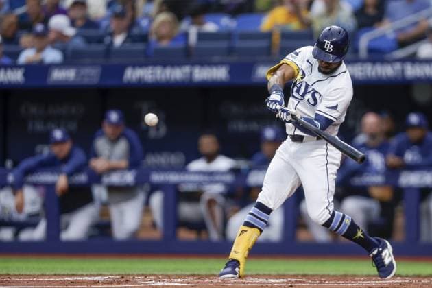 June 28, 2026, St. Petersburg, Florida, USA: Tampa Bay Rays center fielder Cedric Mullins (31) hits a home run in the second inning against the Arizona Diamondbacks on Sunday, June 28, 2026 in St. Petersburg. Florida News - June 28, 2026  - ZUMAs70_ 0860238178st Copyright: xLuisxSantanax
