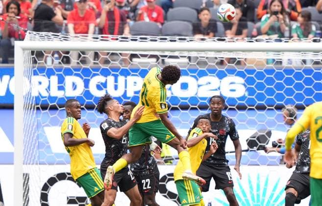 South Africa v Canada - FIFA World Cup, WM, Weltmeisterschaft, Fussball 2026 - Round of 32 INGLEWOOD, CALIFORNIA - JUNE 28: Ime Okon (21) of South Africa in action during the 2026 FIFA World Cup Round of 32 match between South Africa and Canada at Los Angeles Stadium (SoFi Stadium) in Inglewood, California, United States on June 28, 2026. Tayfun Coskun Anadolu California United States. Editorial use only. Please get in touch for any other usage.  Copyright: x2026xAnadoluxTayfunxCoskunx