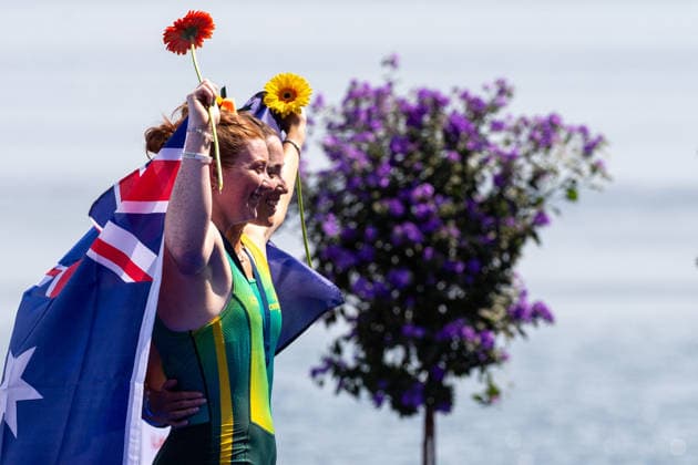 RECORD DATE NOT STATED 28th June 2026; Lucerne, Switzerland; World Rowing Cup Day Three; PR3 Women s Pair (PR3 W2-) - the medal ceremony - Australia gold medalists AnthonyxBenoit