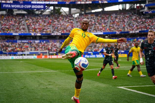 USA: Fußball FIFA World Cup, WM, Weltmeisterschaft, Fussball 2026, Sechzehntelfinale, Round of 32, Südafrika vs Kanada, South Africa vs Canada, SoFi Stadium (Inglewood, Los Angeles County, Kalifornien): Evidence Makgopa (Südafrika 17) *** USA Soccer 2026 FIFA World Cup, Round of 32, South Africa vs. Canada, SoFi Stadium, Inglewood, Los Angeles County, California; Evidence Makgopa, South Africa 17 Copyright: xJOERANxSTEINSIEKx