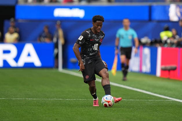 RECORD DATE NOT STATED 28th June 2026; SoFi Stadium, Los Angeles, California, United States of America; FIFA World Cup, WM, Weltmeisterschaft, Fussball Football, South Africa versus Canada; Jonathan David of Canada on the ball AlecxBrown