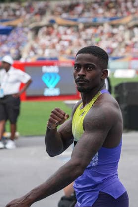June 28, 2026, Paris, Å½Le-De-France, France: Trayvon Bromell of the United States celebrates after winning the men s 100m final during the Wanda Diamond League Meeting de Paris at Stade Charlo ty. Paris France - ZUMAh209 20260628_zsp_h209_034 Copyright: xAlixHabibx