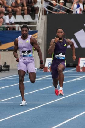 June 28, 2026, Paris, Å½Le-De-France, France: Jordan Anthony of the United States and Noah Lyles of the United States compete during the men s 100m final at the Wanda Diamond League Meeting de Paris at Stade Charlo ty. Paris France - ZUMAh209 20260628_zsp_h209_043 Copyright: xAlixHabibx