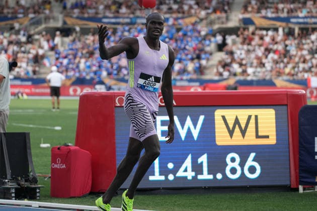 June 28, 2026, Paris, Å½Le-De-France, France: Marco Arop of Canada celebrates after crossing the finish line to win the men s 800m final in a world-leading time during the Wanda Diamond League Meeting de Paris at Stade Charlo ty. Paris France - ZUMAh209 20260628_zsp_h209_084 Copyright: xAlixHabibx
