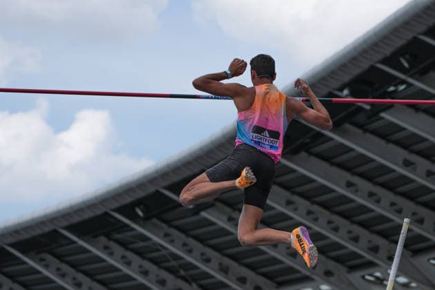 June 28, 2026, Paris, Å½Le-De-France, France: KC Lightfoot of the United States clears the bar during the men s pole vault final at the Wanda Diamond League Meeting de Paris at Stade Charlo ty. Paris France - ZUMAh209 20260628_zsp_h209_086 Copyright: xAlixHabibx