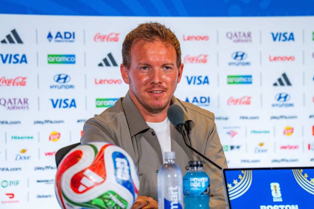 Fußball, FIFA WM 2026, Nationalteam Deutschland, Pressekonferenz FIFA Fussball Weltmeisterschaft 2026, Sechszehntelfinale, Deutschland vs. Paraguay, 28.06.2026, Boston Stadium Pressekonferenz mit Julian Nagelsmann (Deutschland) und Kai Havertz (Deutschland) vor dem Spiel gegen Paraguay *** 2026 FIFA World Cup, Round of 32, Germany vs. Paraguay, June 28, 2026, Boston Stadium Press conference with Julian Nagelsmann (Germany) and Kai Havertz (Germany) ahead of the match against Paraguay Copyright: xBahhoxKarax