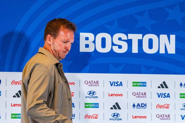 Fußball, FIFA WM 2026, Nationalteam Deutschland, Pressekonferenz FIFA Fussball Weltmeisterschaft 2026, Sechszehntelfinale, Deutschland vs. Paraguay, 28.06.2026, Boston Stadium Pressekonferenz mit Julian Nagelsmann (Deutschland) und Kai Havertz (Deutschland) vor dem Spiel gegen Paraguay *** 2026 FIFA World Cup, Round of 32, Germany vs. Paraguay, June 28, 2026, Boston Stadium: Press conference with Julian Nagelsmann (Germany) and Kai Havertz (Germany) ahead of the match against Paraguay Copyright: xBahhoxKarax