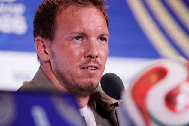Fußball, FIFA WM 2026, Nationalteam Deutschland, Pressekonferenz FIFA World Cup, WM, Weltmeisterschaft, Fussball 2026 - Germany press conference, PK, Pressekonferenz German National Coach Julian Nagelsmann responds to a question from the news media during a press conference at Boston Stadium near Boston in Foxborough, Massachusetts, USA, 28 June 2026. Germany meets Paraguay on 29 June during the 2026 FIFA World Cup round of 32. FOXBOROUGH MASSACHUSETTS United States  Copyright: xSHAWNxTHEWx