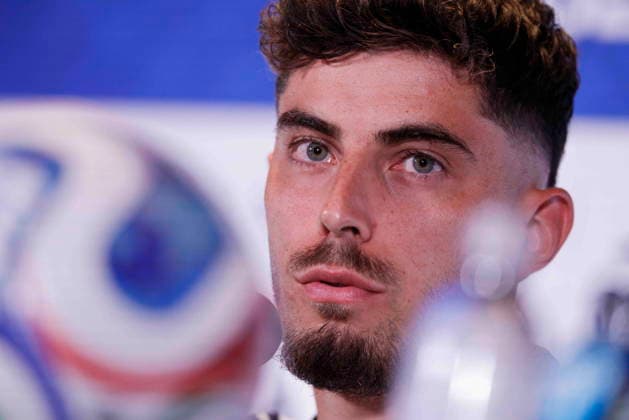 Fußball, FIFA WM 2026, Nationalteam Deutschland, Pressekonferenz FIFA World Cup, WM, Weltmeisterschaft, Fussball 2026 - Germany press conference, PK, Pressekonferenz German National player Kai Havertz responds to a question from the news media during a press conference at Boston Stadium near Boston in Foxborough, Massachusetts, USA, 28 June 2026. Germany meets Paraguay on 29 June during the 2026 FIFA World Cup round of 32. FOXBOROUGH MASSACHUSETTS United States  Copyright: xSHAWNxTHEWx
