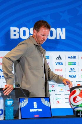Fußball, FIFA WM 2026, Nationalteam Deutschland, Pressekonferenz FIFA Fussball Weltmeisterschaft 2026, Sechszehntelfinale, Deutschland vs. Paraguay, 28.06.2026, Boston Stadium Pressekonferenz mit Julian Nagelsmann (Deutschland) und Kai Havertz (Deutschland) vor dem Spiel gegen Paraguay *** 2026 FIFA World Cup, Round of 32, Germany vs. Paraguay, June 28, 2026, Boston Stadium Press conference with Julian Nagelsmann (Germany) and Kai Havertz (Germany) ahead of the match against Paraguay Copyright: xBahhoxKarax