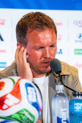Fußball, FIFA WM 2026, Nationalteam Deutschland, Pressekonferenz FIFA Fussball Weltmeisterschaft 2026, Sechszehntelfinale, Deutschland vs. Paraguay, 28.06.2026, Boston Stadium Pressekonferenz mit Julian Nagelsmann (Deutschland) und Kai Havertz (Deutschland) vor dem Spiel gegen Paraguay *** 2026 FIFA World Cup, Round of 32, Germany vs. Paraguay, June 28, 2026, Boston Stadium Press conference with Julian Nagelsmann (Germany) and Kai Havertz (Germany) ahead of the match against Paraguay Copyright: xBahhoxKarax