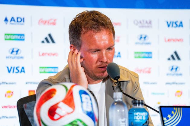 Fußball, FIFA WM 2026, Nationalteam Deutschland, Pressekonferenz FIFA Fussball Weltmeisterschaft 2026, Sechszehntelfinale, Deutschland vs. Paraguay, 28.06.2026, Boston Stadium Pressekonferenz mit Julian Nagelsmann (Deutschland) und Kai Havertz (Deutschland) vor dem Spiel gegen Paraguay *** 2026 FIFA World Cup, Round of 32, Germany vs. Paraguay, June 28, 2026, Boston Stadium Press conference with Julian Nagelsmann (Germany) and Kai Havertz (Germany) ahead of the match against Paraguay Copyright: xBahhoxKarax