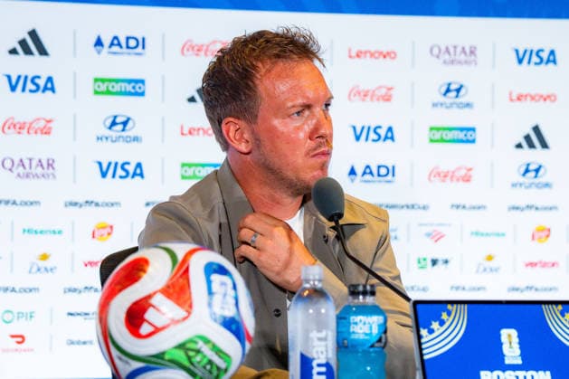 Fußball, FIFA WM 2026, Nationalteam Deutschland, Pressekonferenz FIFA Fussball Weltmeisterschaft 2026, Sechszehntelfinale, Deutschland vs. Paraguay, 28.06.2026, Boston Stadium Pressekonferenz mit Julian Nagelsmann (Deutschland) und Kai Havertz (Deutschland) vor dem Spiel gegen Paraguay *** 2026 FIFA World Cup, Round of 32, Germany vs. Paraguay, June 28, 2026, Boston Stadium Press conference with Julian Nagelsmann (Germany) and Kai Havertz (Germany) ahead of the match against Paraguay Copyright: xBahhoxKarax