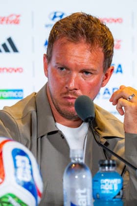 Fußball, FIFA WM 2026, Nationalteam Deutschland, Pressekonferenz FIFA Fussball Weltmeisterschaft 2026, Sechszehntelfinale, Deutschland vs. Paraguay, 28.06.2026, Boston Stadium Pressekonferenz mit Julian Nagelsmann (Deutschland) und Kai Havertz (Deutschland) vor dem Spiel gegen Paraguay *** 2026 FIFA World Cup, Round of 32, Germany vs. Paraguay, June 28, 2026, Boston Stadium Press conference with Julian Nagelsmann (Germany) and Kai Havertz (Germany) ahead of the match against Paraguay Copyright: xBahhoxKarax