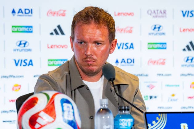 Fußball, FIFA WM 2026, Nationalteam Deutschland, Pressekonferenz FIFA Fussball Weltmeisterschaft 2026, Sechszehntelfinale, Deutschland vs. Paraguay, 28.06.2026, Boston Stadium Pressekonferenz mit Julian Nagelsmann (Deutschland) und Kai Havertz (Deutschland) vor dem Spiel gegen Paraguay *** 2026 FIFA World Cup, Round of 32, Germany vs. Paraguay, June 28, 2026, Boston Stadium: Press conference with Julian Nagelsmann (Germany) and Kai Havertz (Germany) ahead of the match against Paraguay Copyright: xBahhoxKarax