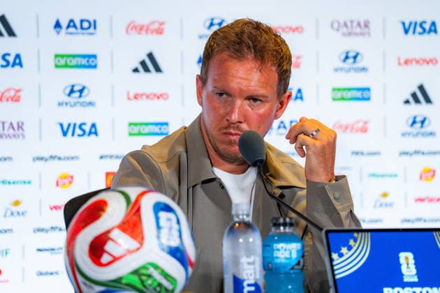 Fußball, FIFA WM 2026, Nationalteam Deutschland, Pressekonferenz FIFA Fussball Weltmeisterschaft 2026, Sechszehntelfinale, Deutschland vs. Paraguay, 28.06.2026, Boston Stadium Pressekonferenz mit Julian Nagelsmann (Deutschland) und Kai Havertz (Deutschland) vor dem Spiel gegen Paraguay *** 2026 FIFA World Cup, Round of 32, Germany vs. Paraguay, June 28, 2026, Boston Stadium Press conference with Julian Nagelsmann (Germany) and Kai Havertz (Germany) ahead of the match against Paraguay Copyright: xBahhoxKarax