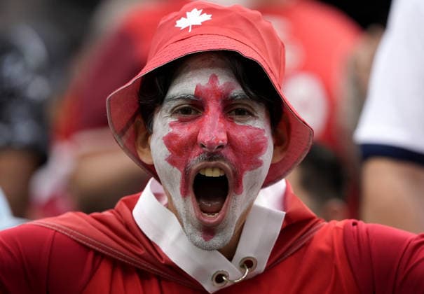 Sport Bilder des Tages #2 South Africa v Canada - FIFA World Cup, WM, Weltmeisterschaft, Fussball 2026 - Round of 32 LOS ANGELES, CALIFORNIA - JUNE 28:A fan of Canada reacts after winning goal during the 2026 FIFA World Cup Round of 32 match between South Africa and Canada at the Los Angeles Stadium (SoFi Stadium) in Inglewood, California, United States on June 28, 2026. Tayfun Coskun Anadolu California United States. Editorial use only. Please get in touch for any other usage.  Copyright: x2026xAnadoluxTayfunxCoskunx