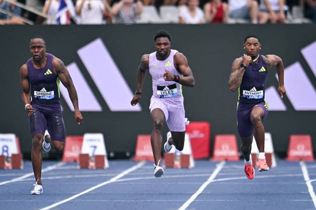 Wanda Diamond League in Paris FA Noah Lyles competes with athletes during the Wanda Diamond League tournament at the Charlety Stadium in Paris on June 28, 2026. Photo by Firas Abdullah ABACAPRESS.COM Paris Ile-de-France France  Copyright: xAbdullahxFiras ABACAx