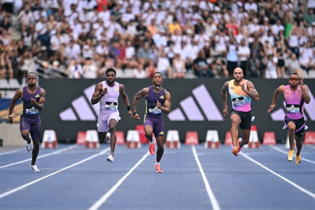 Wanda Diamond League in Paris FA Noah Lyles competes with athletes during the Wanda Diamond League tournament at the Charlety Stadium in Paris on June 28, 2026. Photo by Firas Abdullah ABACAPRESS.COM Paris Ile-de-France France  Copyright: xAbdullahxFiras ABACAx