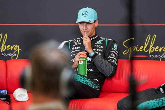 FORMULA ONE AUSTRIAN GRAND PRIX 2026 George Russell 63 (GBR) Mercedes in the Post Race press conference, PK, Pressekonferenz during the Formula 1 Lenovo Austrian Grand Prix 2026, 8th round of the 2026 Formula 1 World Championship, WM, Weltmeisterschaft from 26th-28th June, 2026 at the Red Bull Ring, Spielberg, Austria. Credit: Robbie Hoad Every Second Media Editorial use only. All images are copyright Every Second Media Limited. No images may be reproduced without prior permission. Copyright: xIMAGO EveryxSecondxMediax ESM-2048-0652 RobbiexHoadx xEveryxSecondxMediax