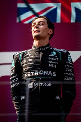 June 28, 2026, Spielberg, Austria: George Russell (GBR) (Mercedes-AMG Petronas F1 Team) on the podium of the Formula 1 Lenovo Austrian Grand Prix 2026 at the Red Bull Ring. Spielberg Austria - ZUMAs197 20260628_aaa_s197_181 Copyright: xLucaxMartinix