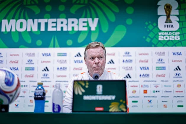 28th June 2026; Monterrey Stadium, Monterrey, Mexico; FIFA World Cup, WM, Weltmeisterschaft, Fussball Football, Netherlands press conference, PK, Pressekonferenz Ronald Koeman, head coach of the Netherlands speaks during the press conference HeulerxAndrey DiaEsportivo