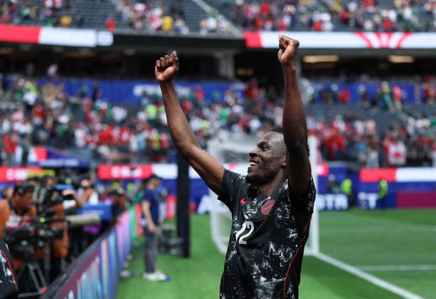 260629 -- LOS ANGELES, June 29, 2026 -- Tani Oluwaseyi of Canada celebrates after winning the round of 32 match between Canada and South Africa at the 2026 FIFA World Cup, WM, Weltmeisterschaft, Fussball at Los Angeles Stadium in Los Angeles, the United States, June 28, 2026. SPU.S.-LOS ANGELES-FOOTBALL-FIFA WORLD CUP-ROUND OF 32-CAN VS RSA BaixXuefei  (SP)U.S.-LOS ANGELES-FOOTBALL-FIFA WORLD CUP-ROUND OF 32-CAN VS RSA IMAGO BaixXuefei  imago images 0860243151